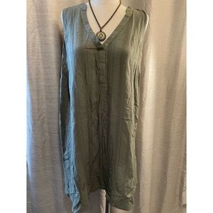 Maeve Anthropologie Green Sleeveless Tunic Large